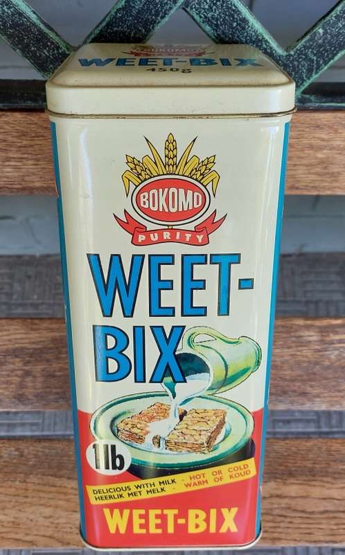 Bokomo Weetbix Tin - Measurements 10cm x 10cm x 24.5cm COLLECTABLE